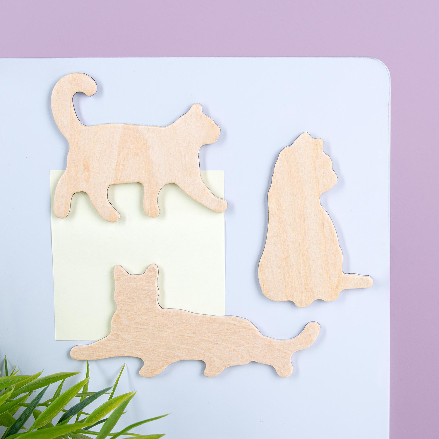 Good Design Works Houten dierenmagneten (set van 3) - Kat
