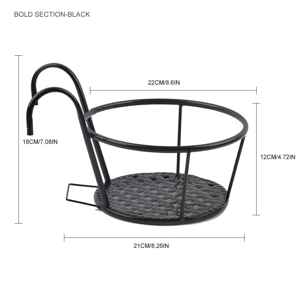 Homelive04 IJzeren kunst hangende manden bloempot balkon hangende plant ronde rekken reling hek buiten raam bonsai stand decoratie zwart