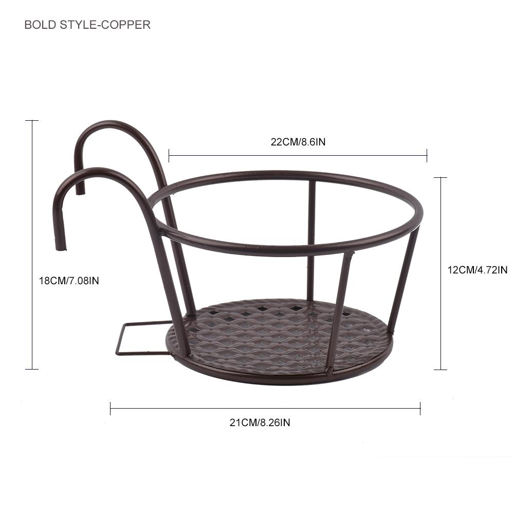 Homelive04 IJzeren kunst hangende manden bloempot balkon hangende plant ronde rekken reling hek buiten raam bonsai stand decoratie brons