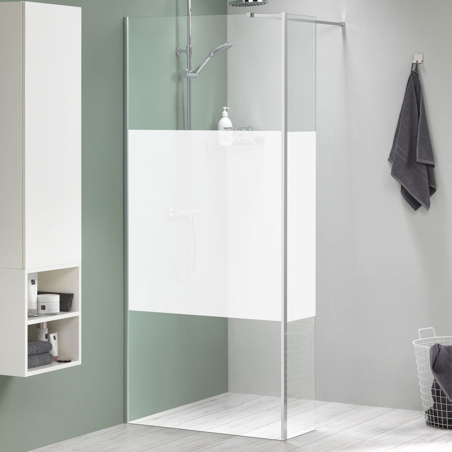 Sealskin  Inloopdouche + Korte Zijwand Mix & Match 88+30 X 200cm - Geborsteld Staal Profiel - 8 Mm Helder Glas
