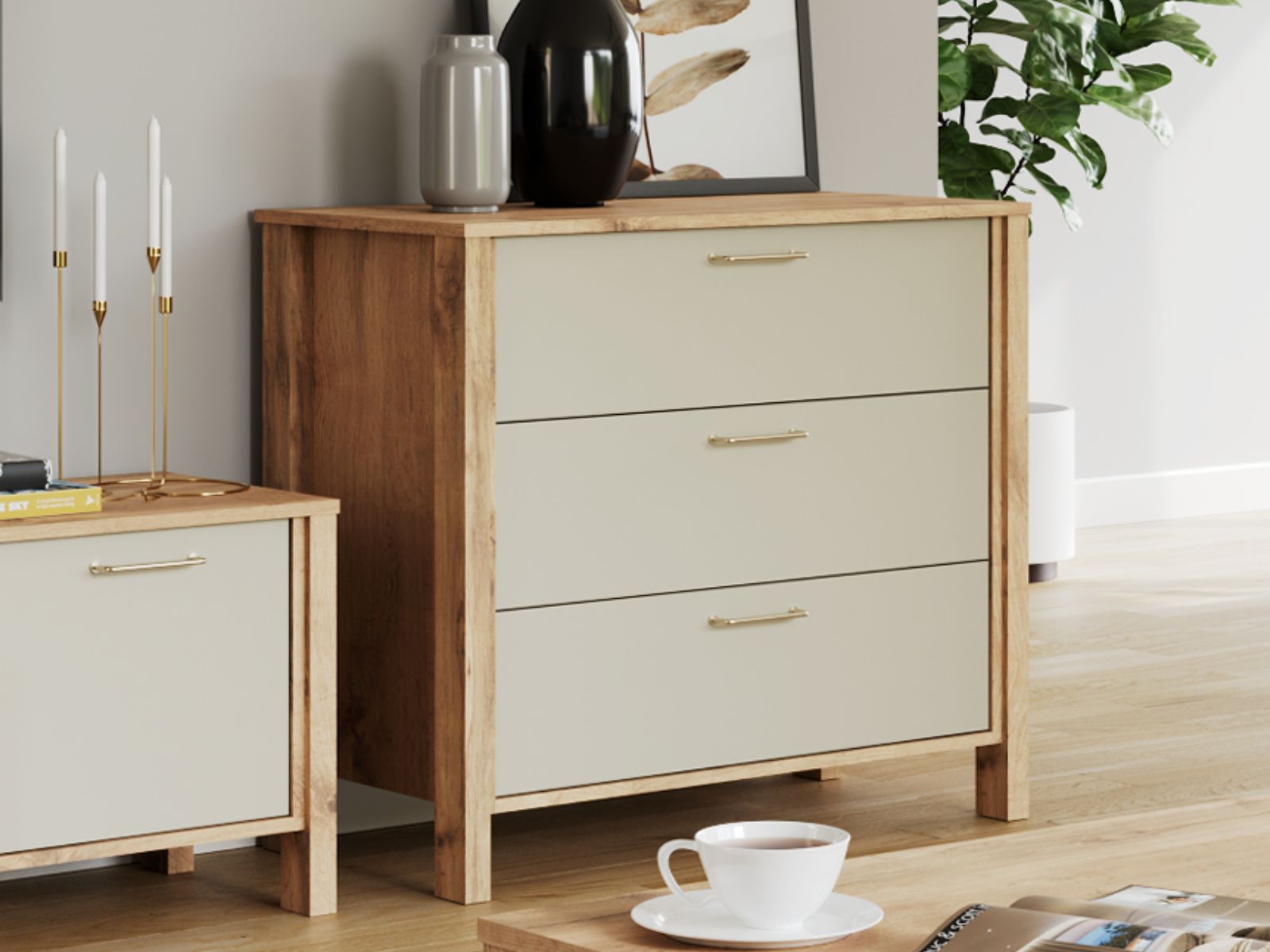 Mobistoxx Commode INDIC 3 deuren wotan eik/kasjmier