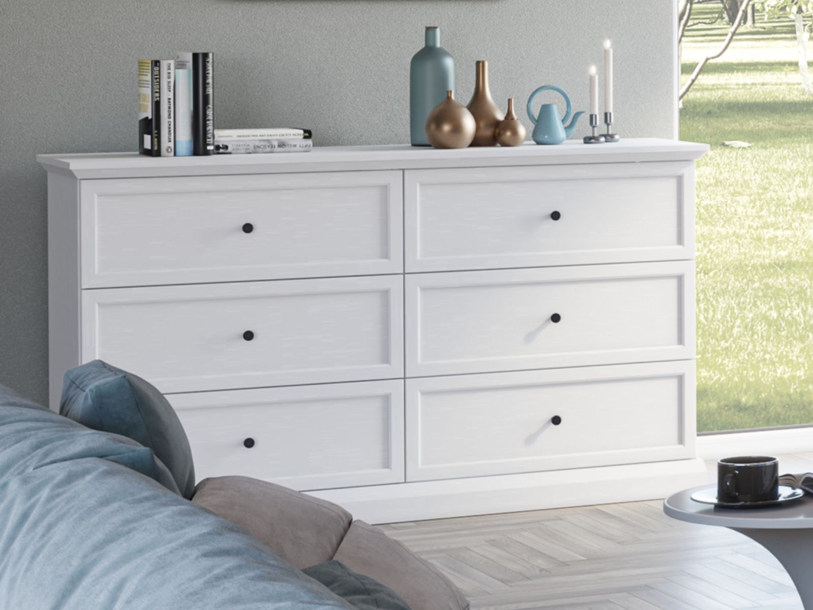 Mobistoxx Dressoir LUMPA 6 lades wit