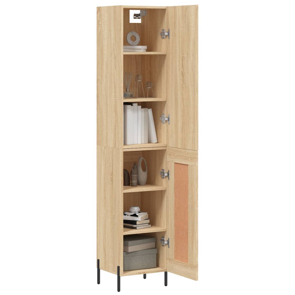 vidaXL Hoge kast 34,5x34x180 cm bewerkt hout sonoma eikenkleurig