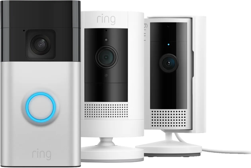 Ring Battery Video Doorbell Nikkel + Indoor Cam 2nd gen + Stick Up Cam Battery