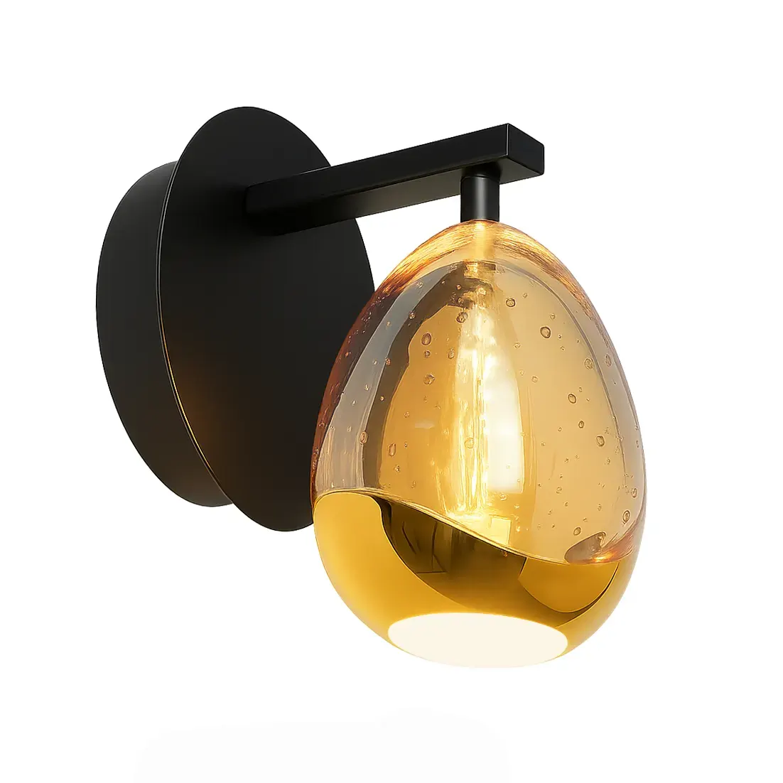 Highlight Wandlamp Golden Egg 1 lichts klein amber-zwart