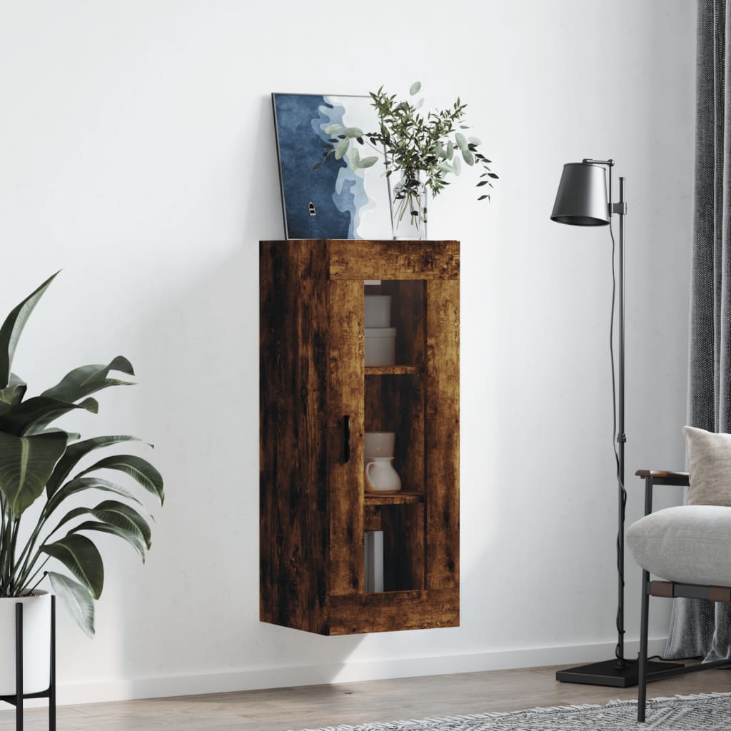 vidaXL Wandkast 34,5x34x90 cm gerookt eikenkleurig