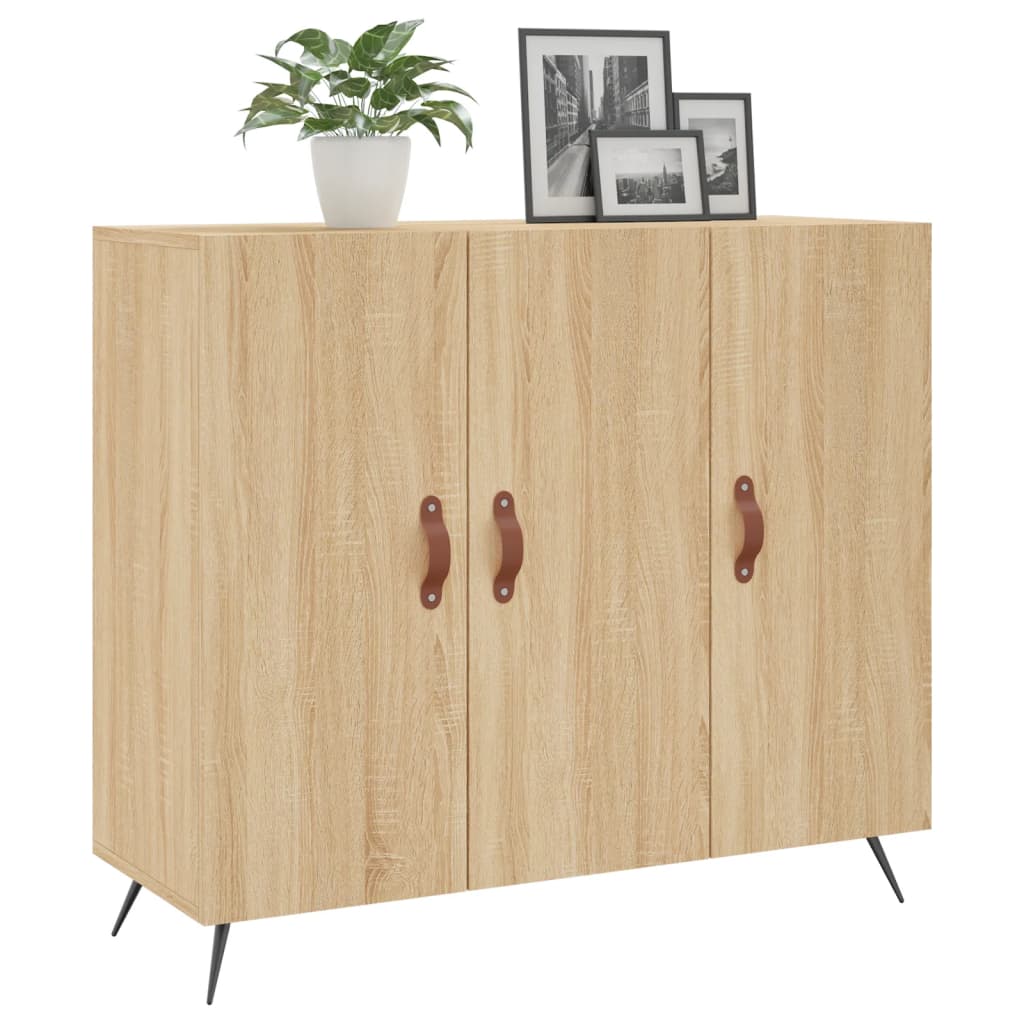 vidaXL Dressoir 90x34x80 cm bewerkt hout sonoma eikenkleurig