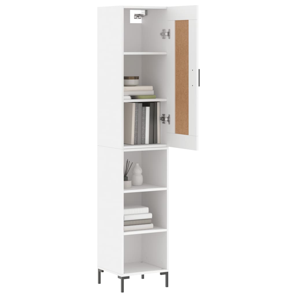 vidaXL Hoge kast 34,5x34x180 cm bewerkt hout wit
