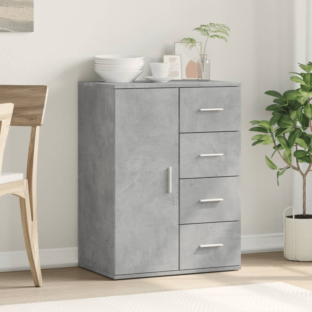 vidaXL Dressoir 59x39x80 cm bewerkt hout betongrijs