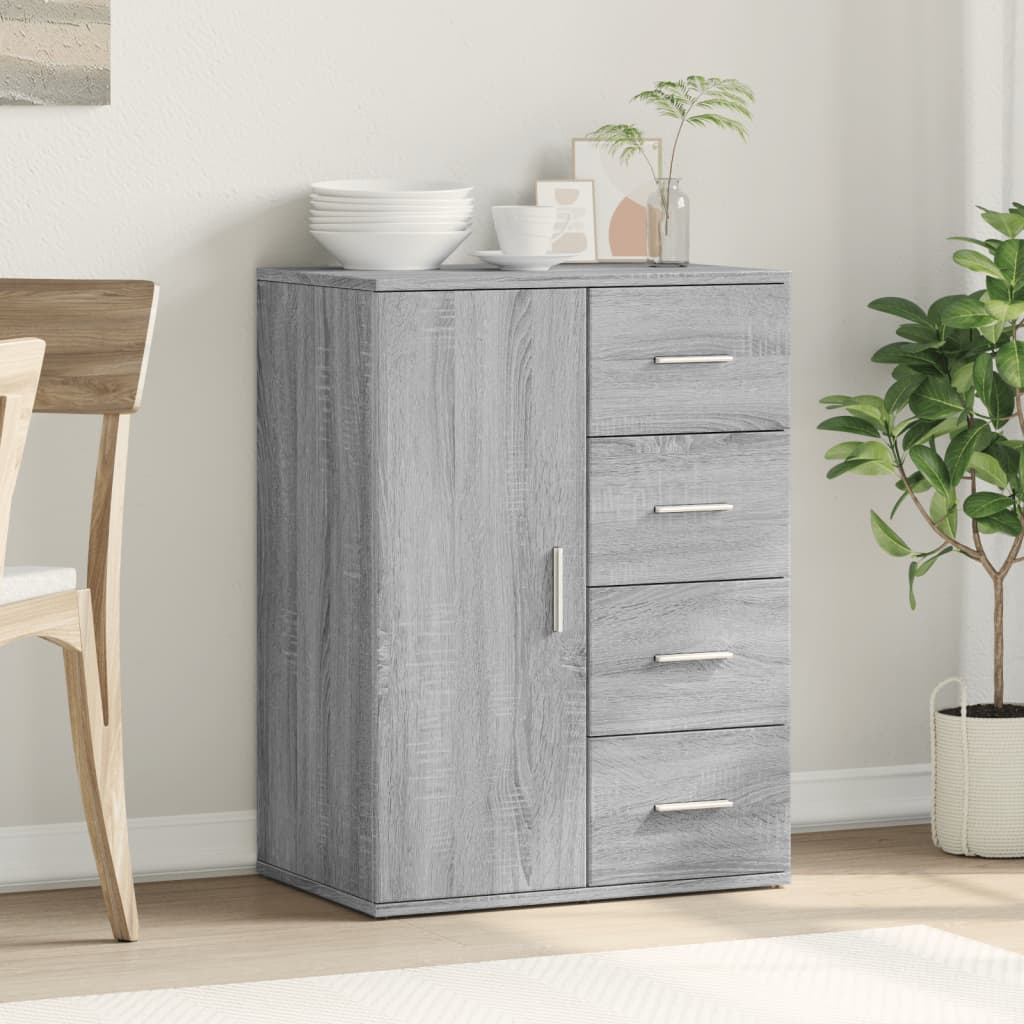 vidaXL Dressoir 59x39x80 cm bewerkt hout grijs sonoma eikenkleurig