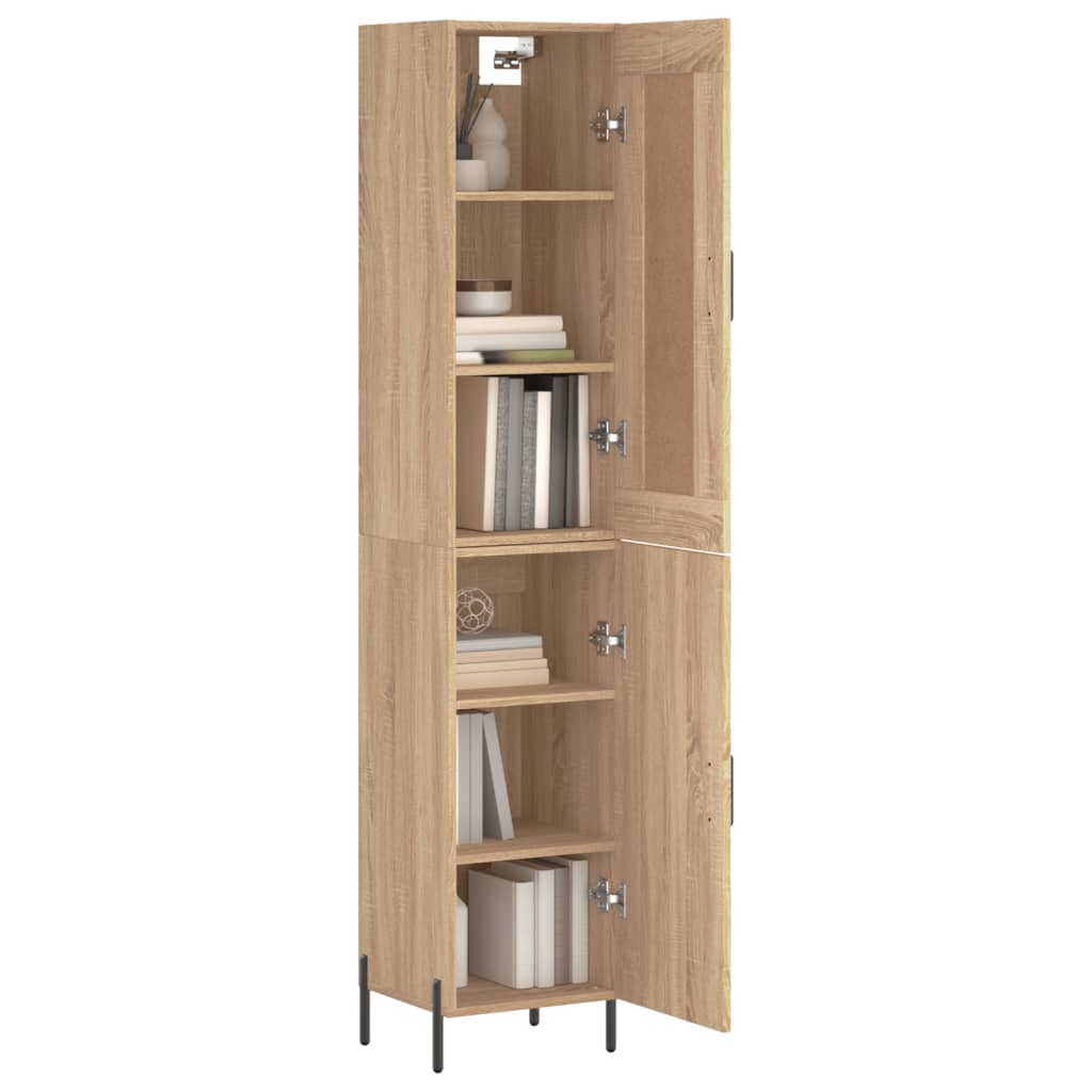 vidaXL Hoge kast 34,5x34x180 cm bewerkt hout sonoma eikenkleurig