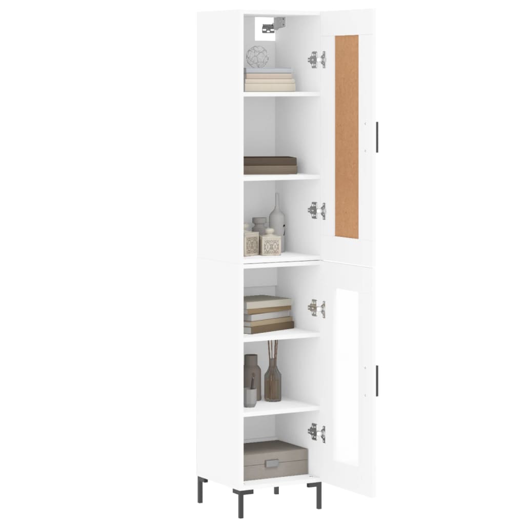 vidaXL Hoge kast 34,5x34x180 cm bewerkt hout wit