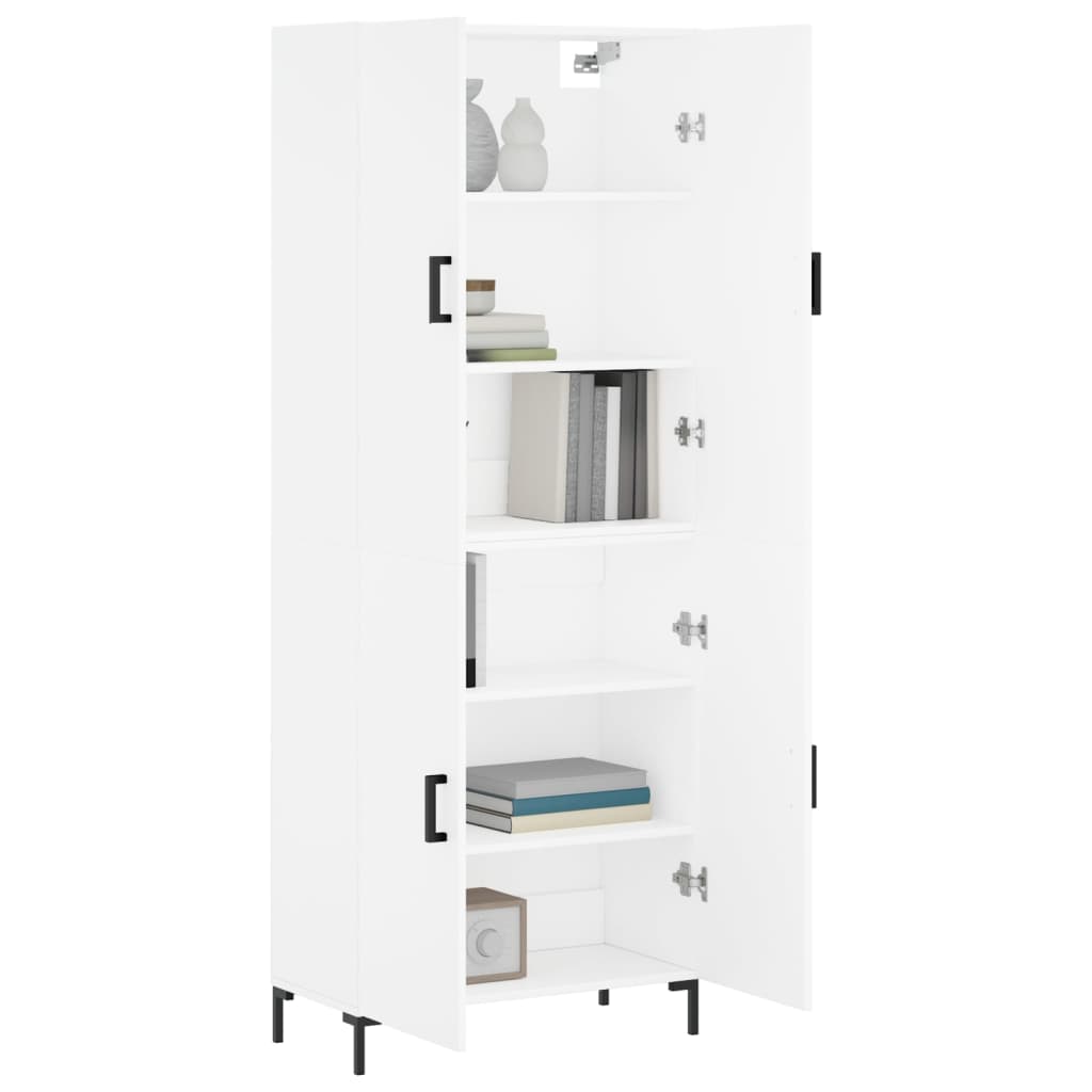 vidaXL Hoge kast 69,5x34x180 cm bewerkt hout wit