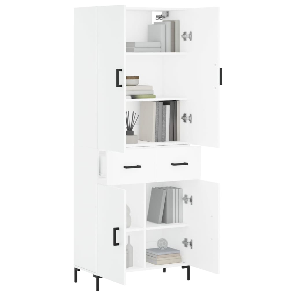 vidaXL Hoge kast 69,5x34x180 cm bewerkt hout wit