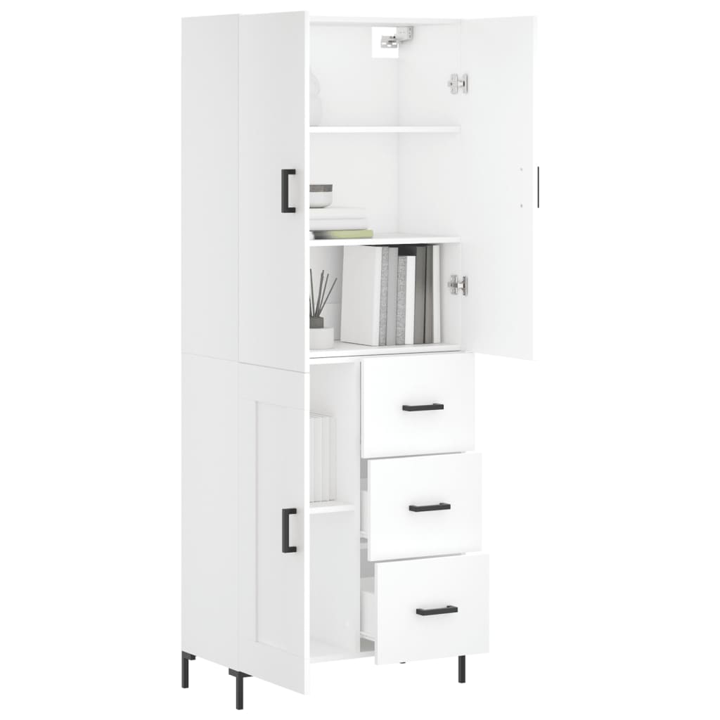vidaXL Hoge kast 69,5x34x180 cm bewerkt hout wit