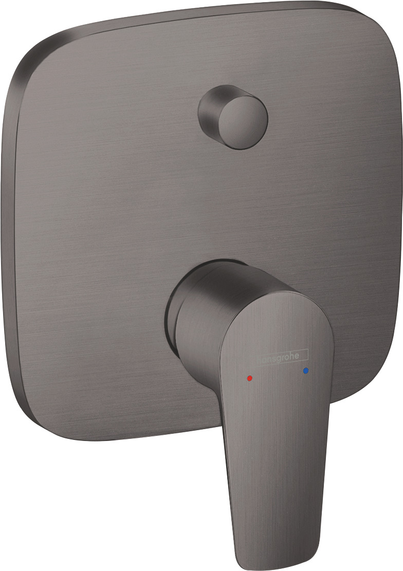Hansgrohe Talis E ééngreeps badmengkraan afbouwdeel met zekerheidscombinatie, Brushed Black Chrome