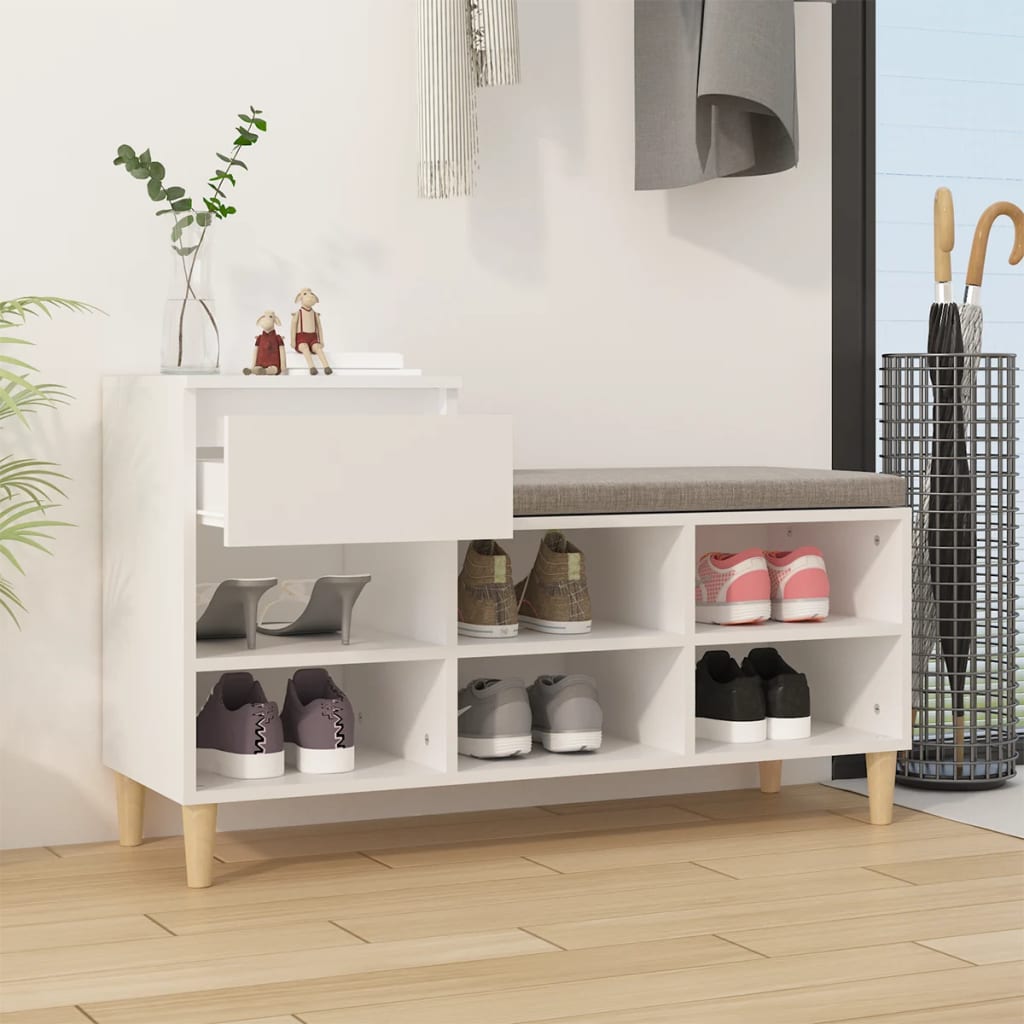 vidaXL Schoenenkast 102x36x60 cm bewerkt hout wit