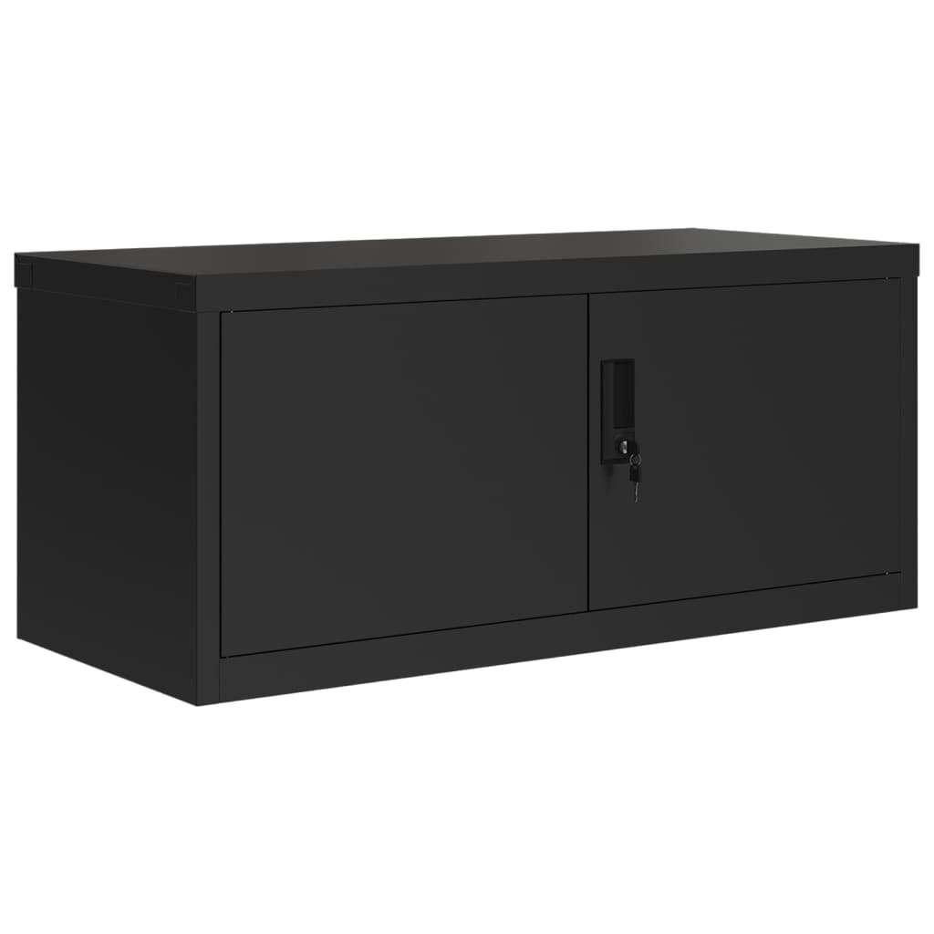 vidaXL Archiefkast 90x40x220 cm staal zwart