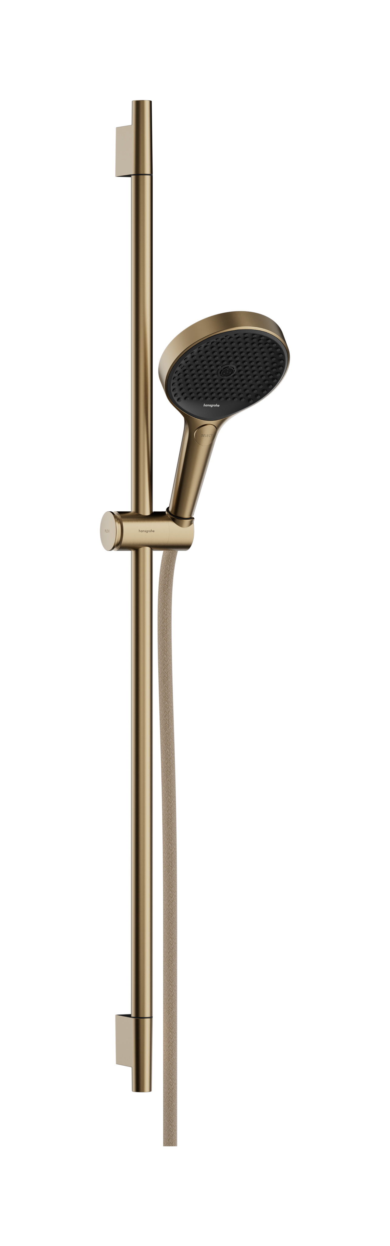 Hansgrohe Rainfinity doucheset 130 3jet EcoSmart met glijstang S Puro 90 cm, push-schuifstuk en Designflex textiel doucheslang 160 cm, Brushed Bronze