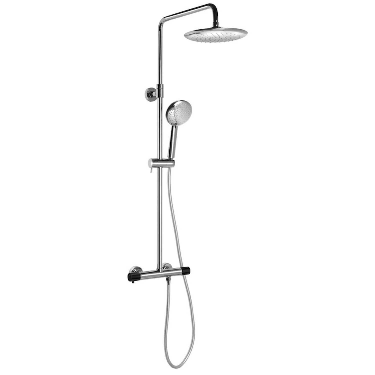 Sapho Regendouche met Thermostatische Mengkraan  Solaris Chroom/Mat Zwart