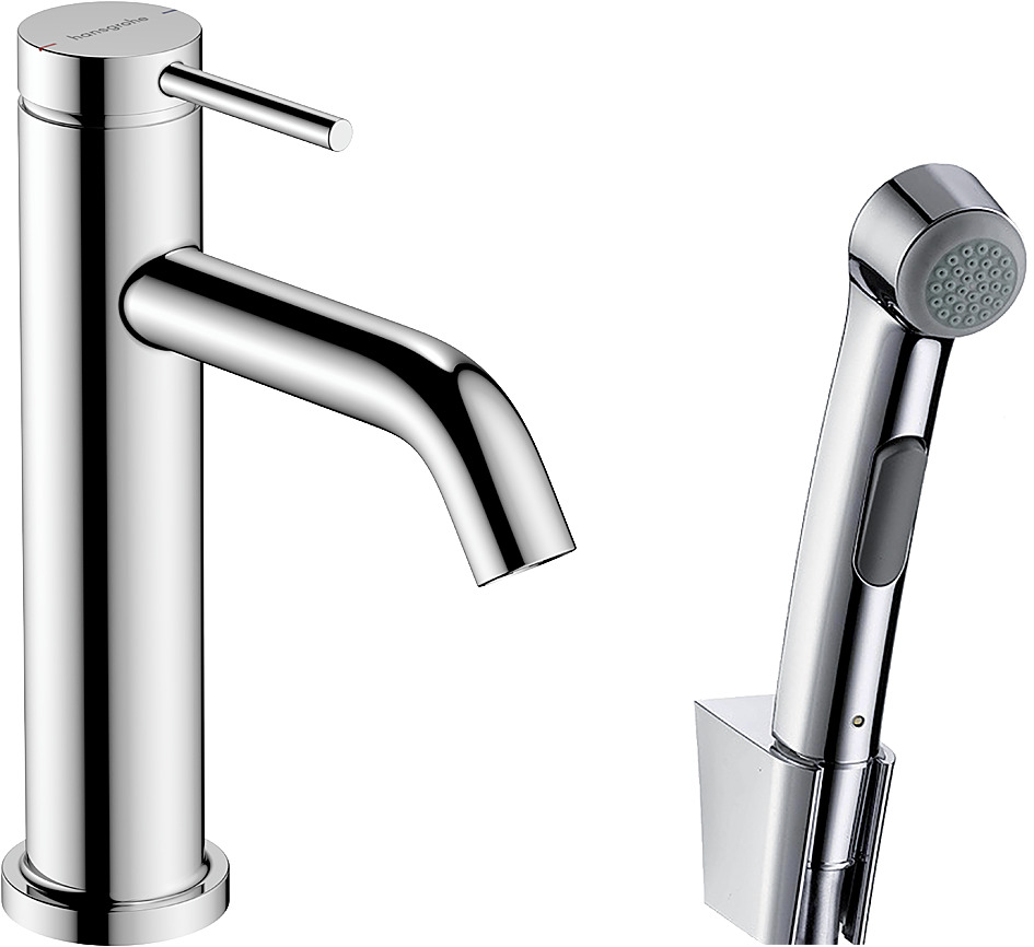 Hansgrohe Tecturis S ééngreeps wastafelkraan 110 met bidet handdouche en doucheslang 160 cm, chroom