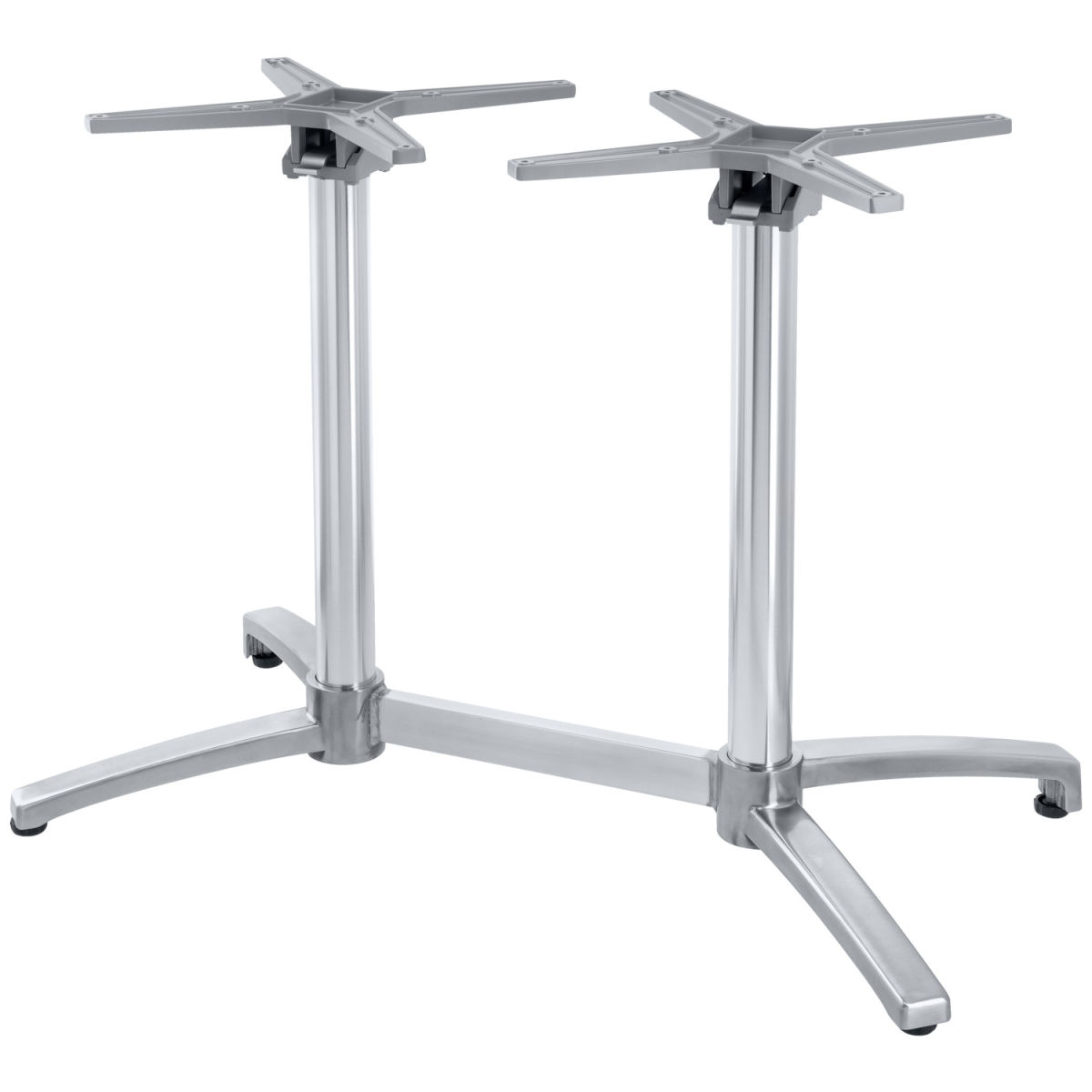 Vega Dubbele tafelpoot buiten Taipa opvouwbaar; 50x95x72 cm (BxLxH); zilver