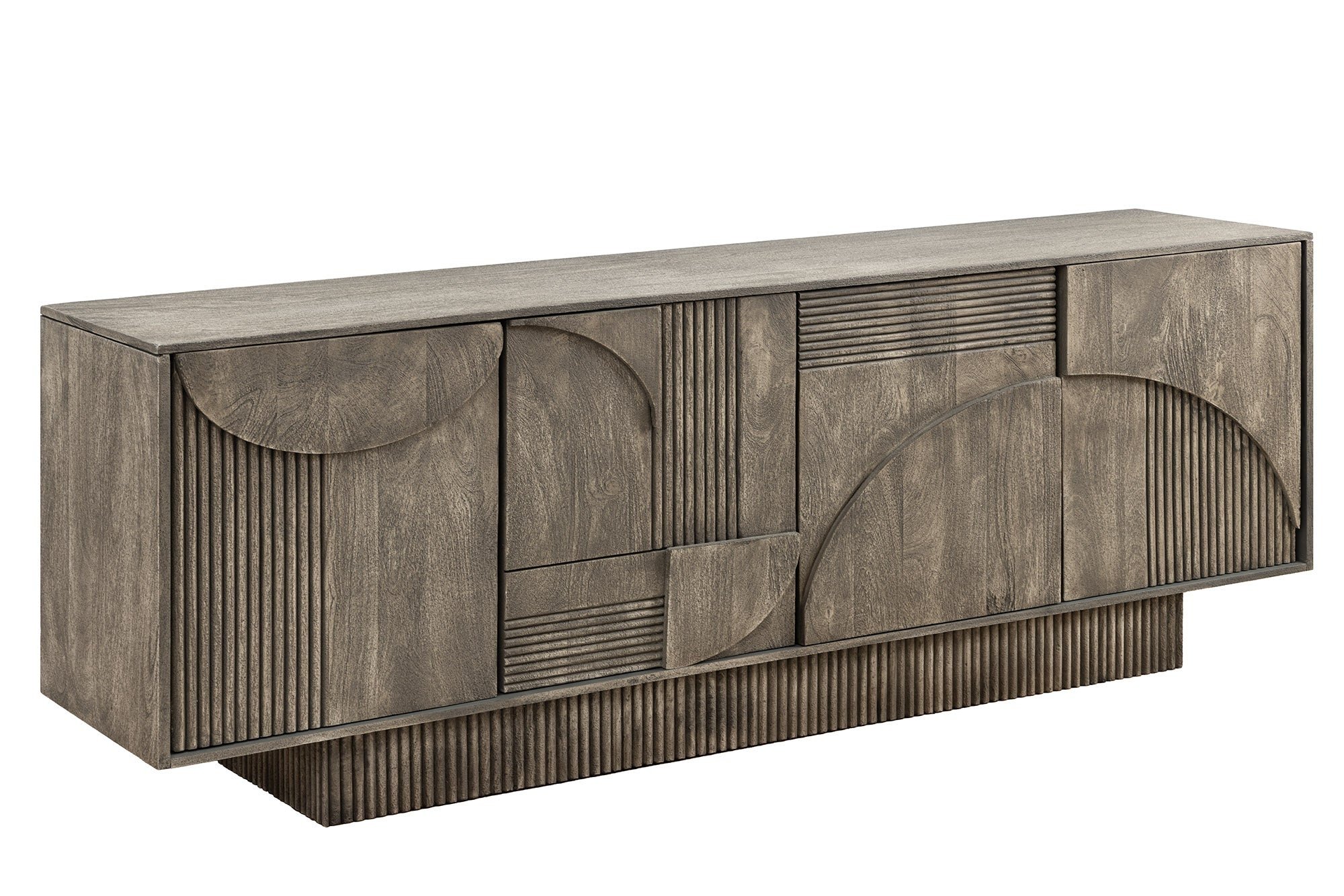 Invicta Interior Dressoir ART DECO 170cm 3D mangohout gerookte grijze look - 45480