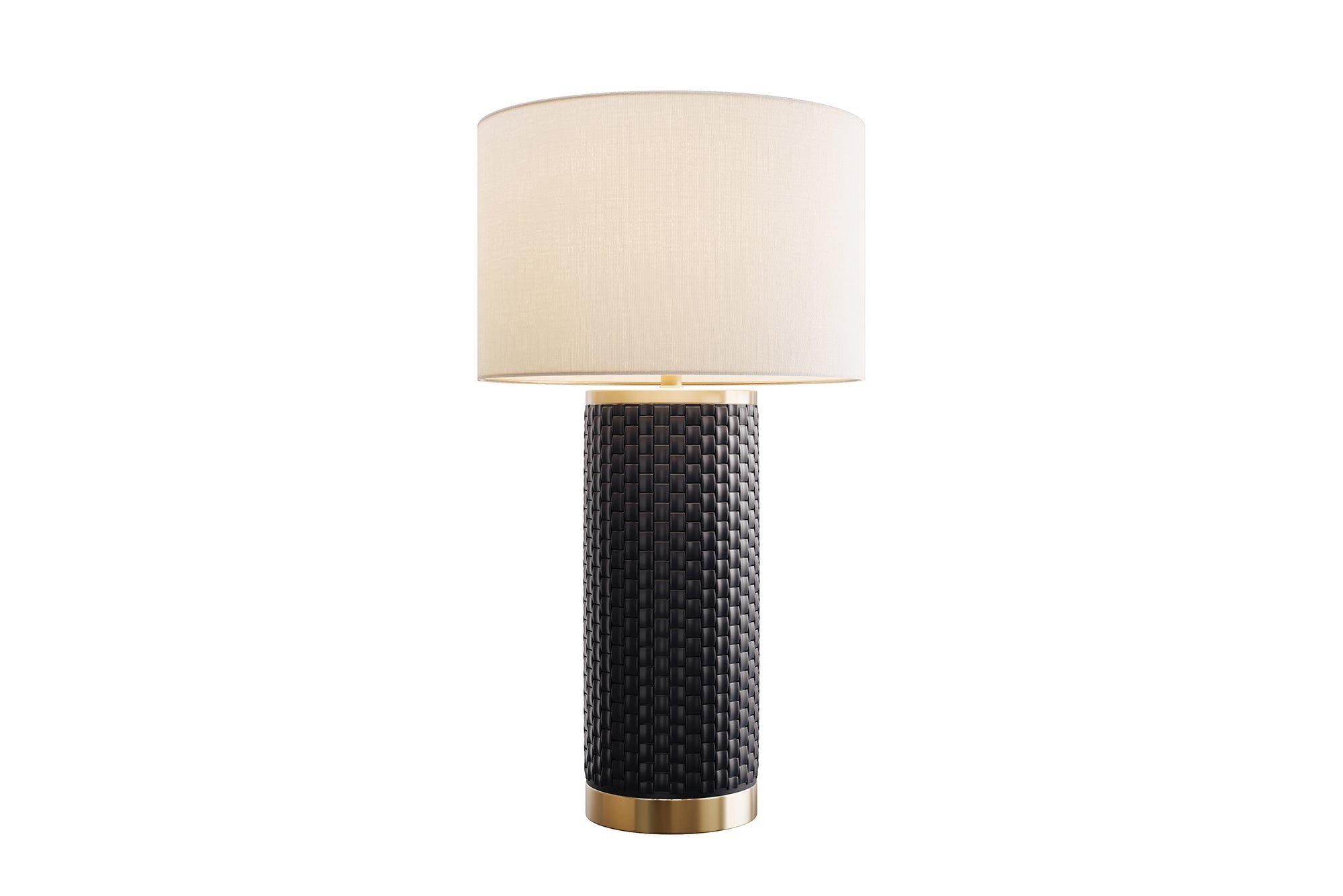Invicta Interior Tafellamp ELEGANCIA 70cm witte lampenkap keramiek zwart goud - 46010
