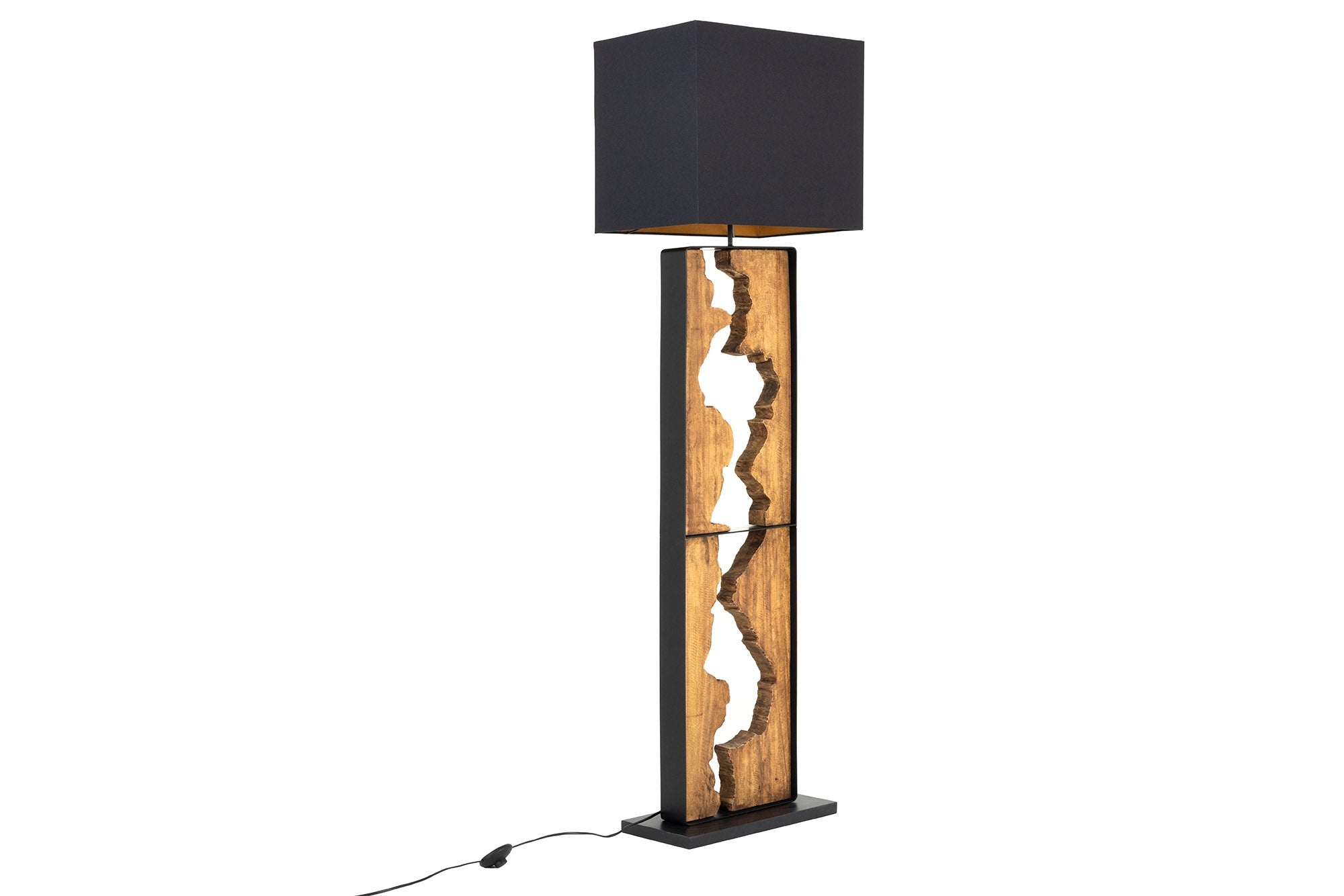 Invicta Interior Staande lamp ONTWORPEN DOOR DE NATUUR 165cm raintree hout natuurlijk zwart - 46936
