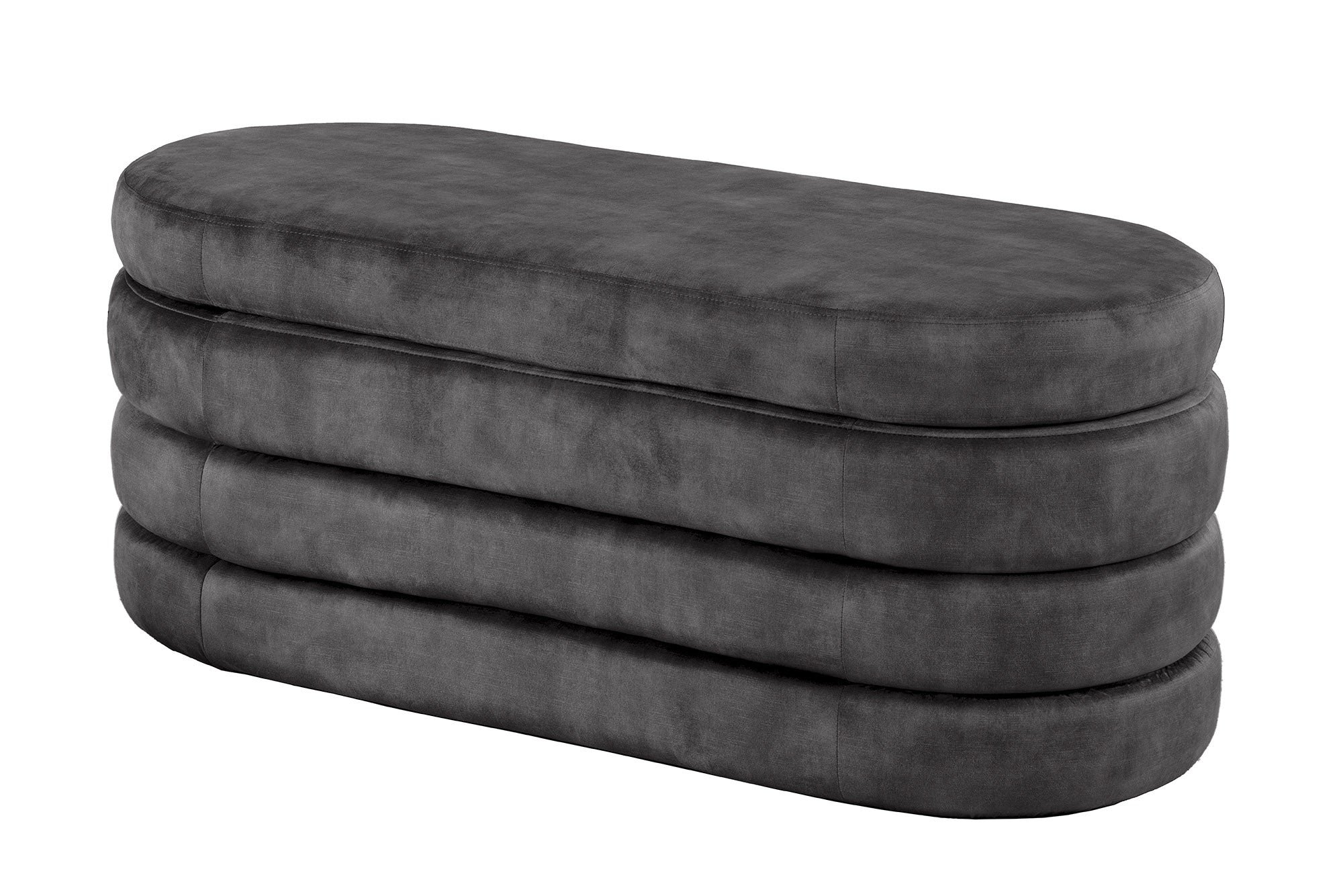 Invicta Interior Bank met opbergruimte VOQUE 115cm fluweelgrijs met opbergruimte bankzitting - 46687