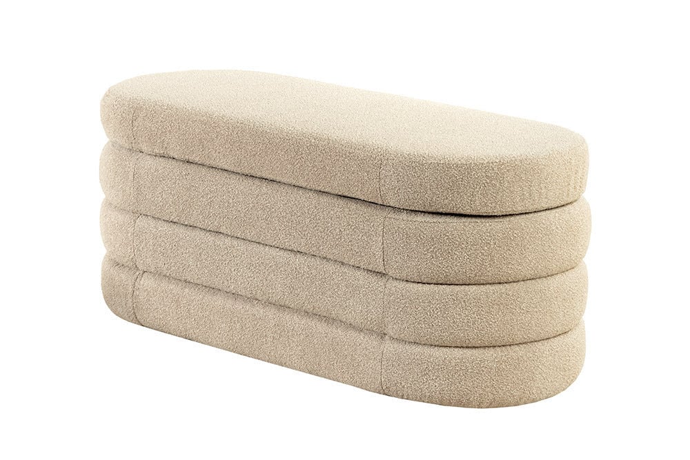 Invicta Interior Bank met opbergruimte VOQUE 115cm bouclé taupe met opbergruimte zitbank - 46684