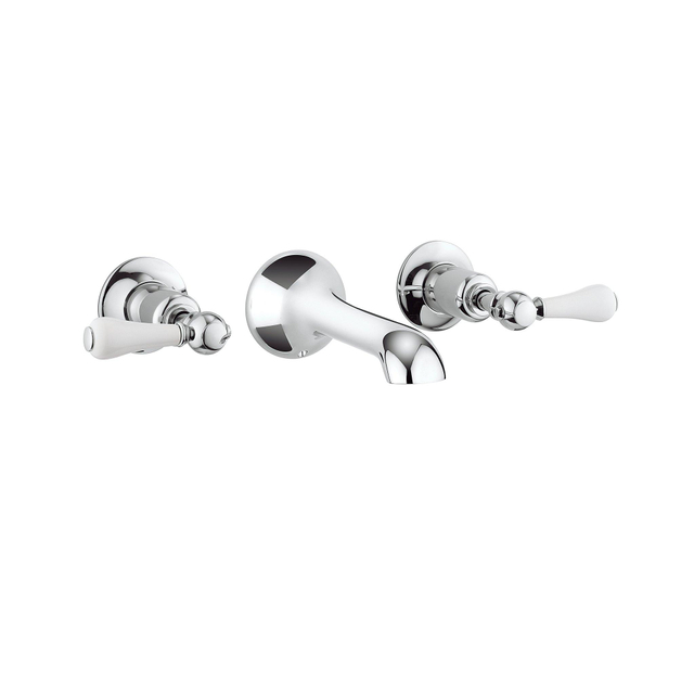 Crosswater Belgravia Wastafelkraan - inbouw - 3 gats - hendel - chroom BL131WNC_LV