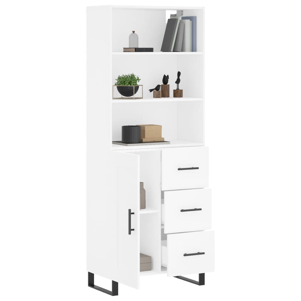 vidaXL Hoge kast 69,5x34x180 cm bewerkt hout wit