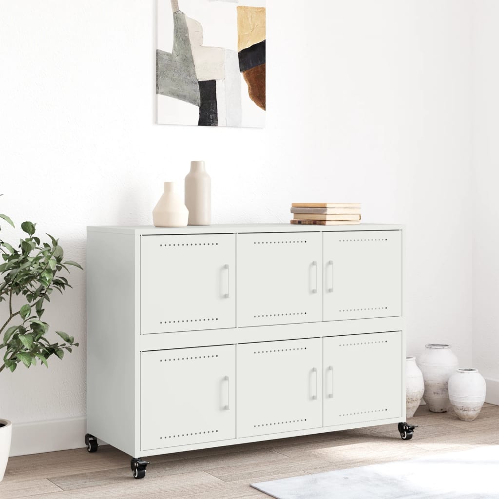 vidaXL Dressoir 100,5x39x72 cm staal wit