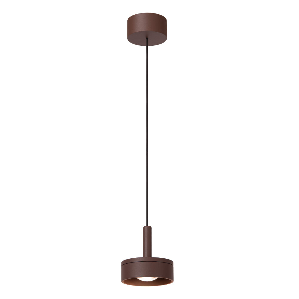 Lucide LENZ - Hanglamp Binnen/Buiten - Ø 11 cm - LED - 1x8W 2700K - IP54 - Roest bruin | Essential