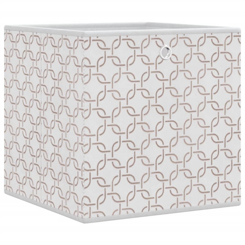 vidaXL Opbergboxen 10 st inklapbaar 32x32x32 cm ongeweven stof crème
