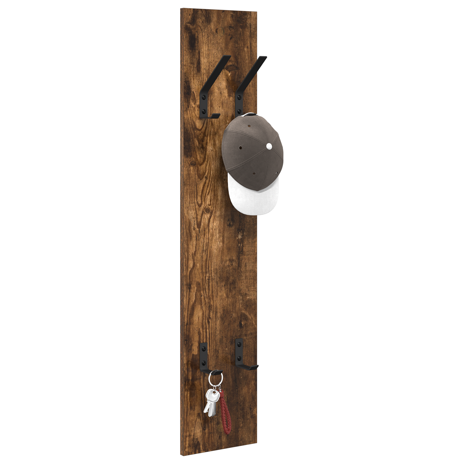 vidaXL Wandgemonteerde kapstok Gerookt eiken 20 x 1,5 x 100 cm