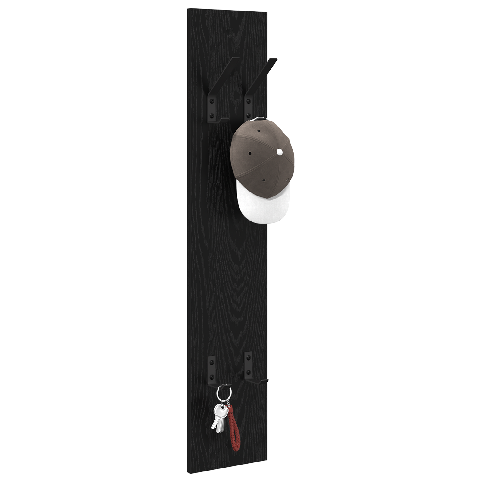 vidaXL Wandgemonteerde kapstok Zwart eiken 20 x 1,5 x 100 cm