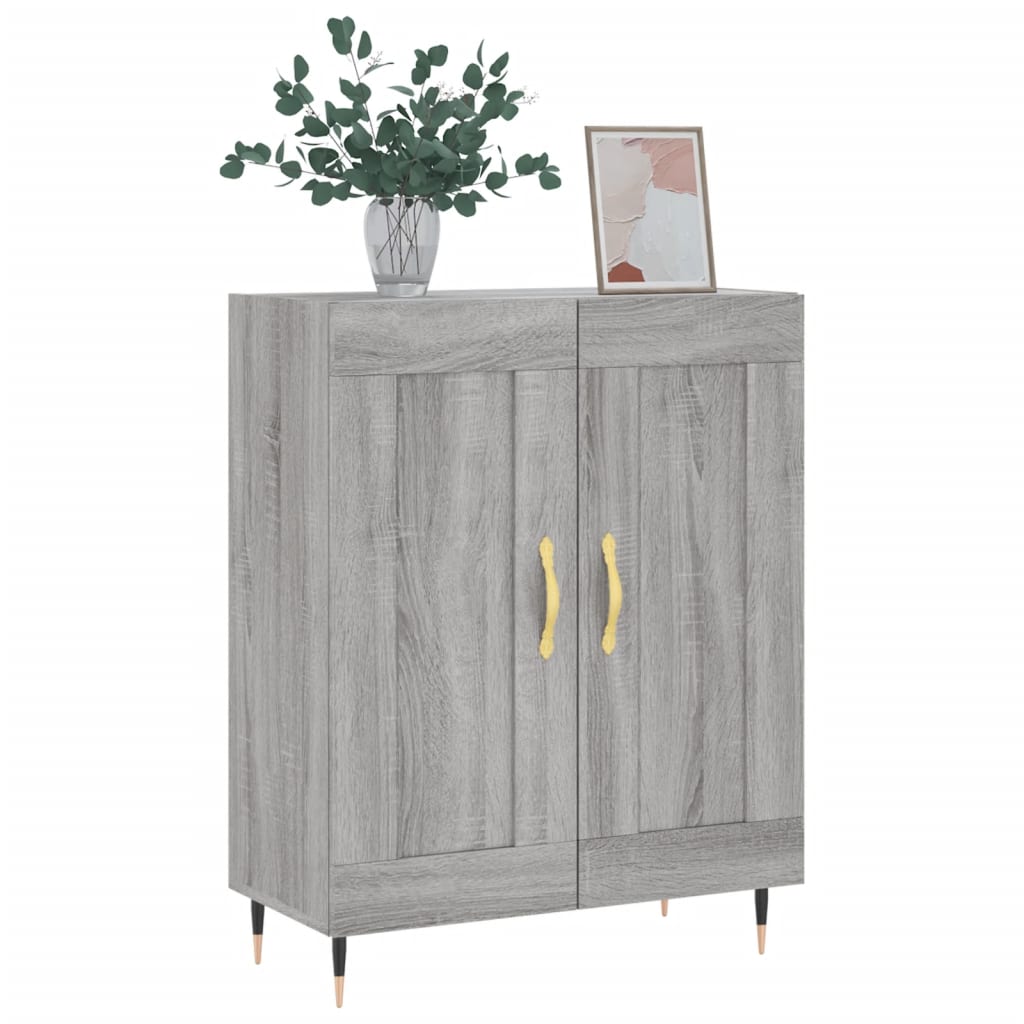 vidaXL Dressoir 69,5x34x90 cm bewerkt hout grijs sonoma eikenkleurig