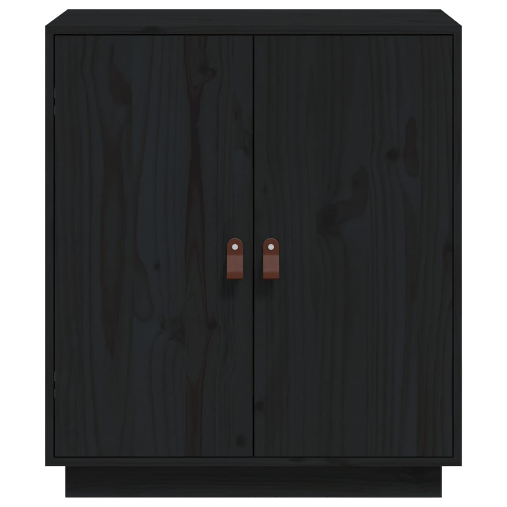 vidaXL Dressoir 65,5x40x75 cm massief grenenhout zwart
