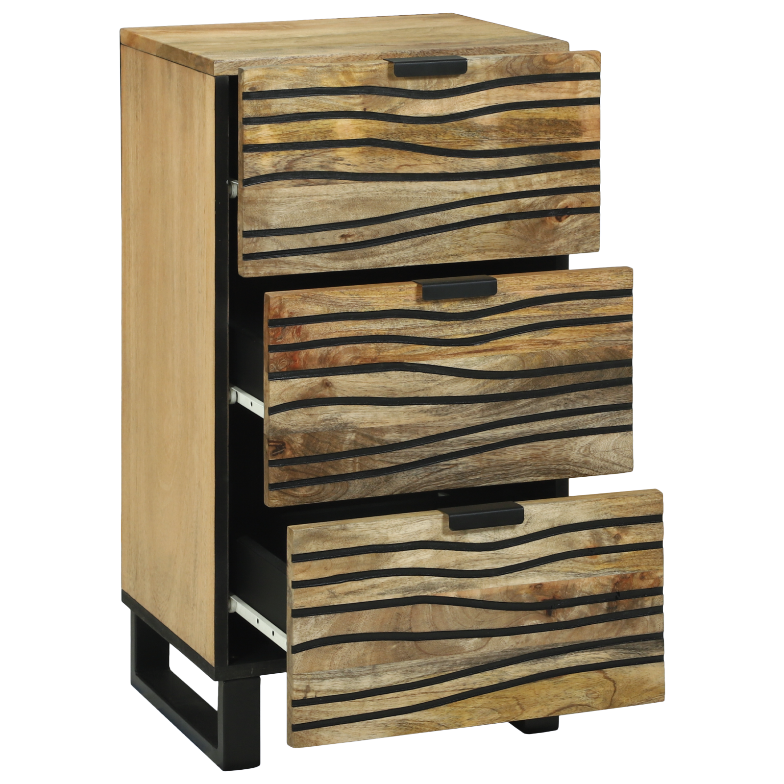 vidaXL Sidetable - 40 x 33,5 x 75 cm, van massief mango- en samengesteld hout.