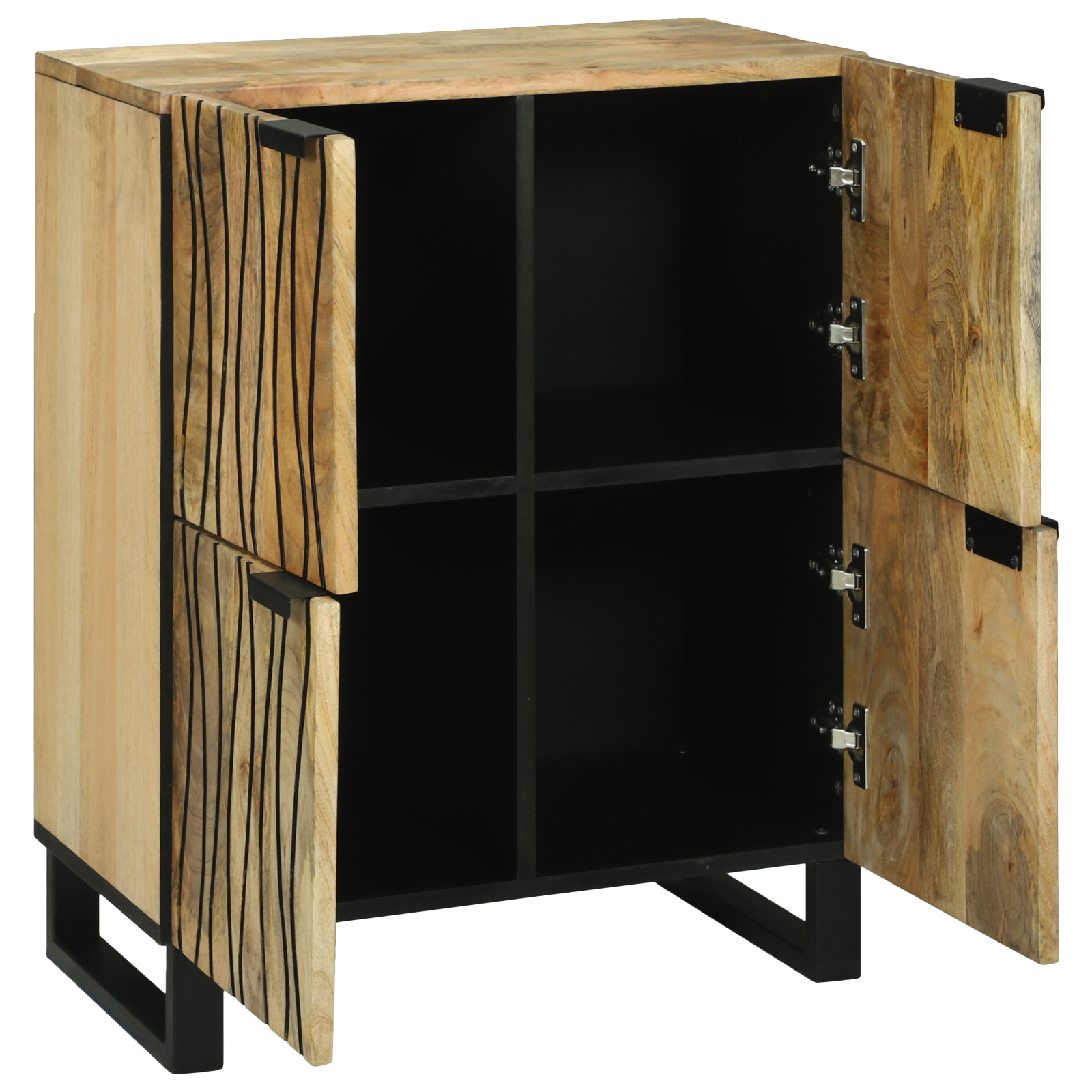 vidaXL Sideboard 60 x 33,5 x 75 cm - Gemaakt van Massief Mango en Spaanplaat