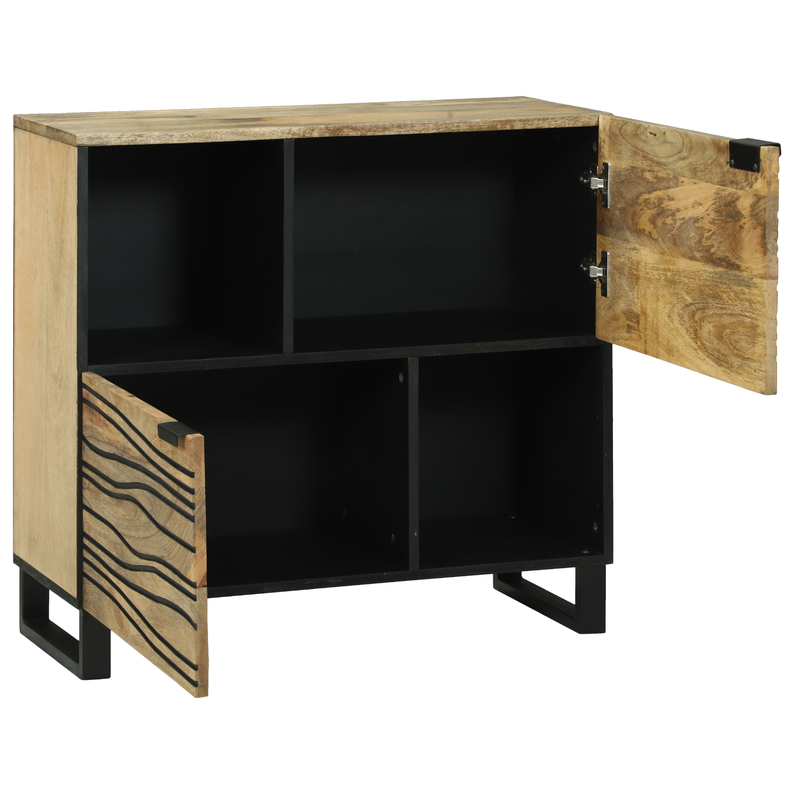 vidaXL Dressoir - 80x33,5x75 cm, van massief mangohout