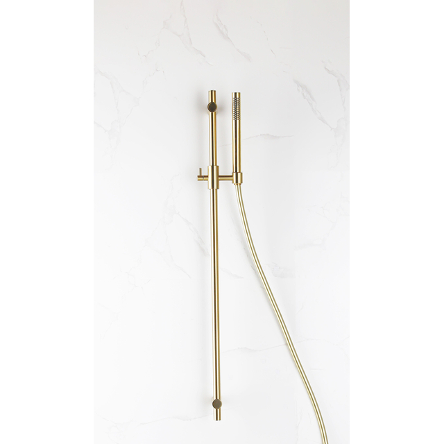 Fortifura Calvi glijstangset met staafhanddouche, gladde doucheslang PVD Geborsteld Messing PVD (Goud) SW767490/SW728176/SW720570