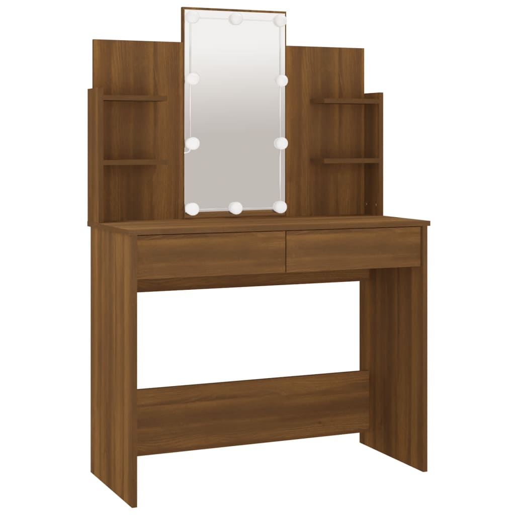 vidaXL Kaptafel met LED-verlichting 96x40x142 cm bruin eikenkleur