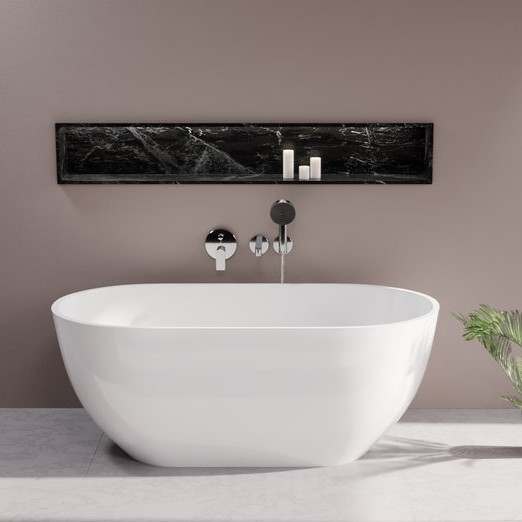 Polysan Reduta vrijstaand bad wit mineraalmarmer 170x80x46cm