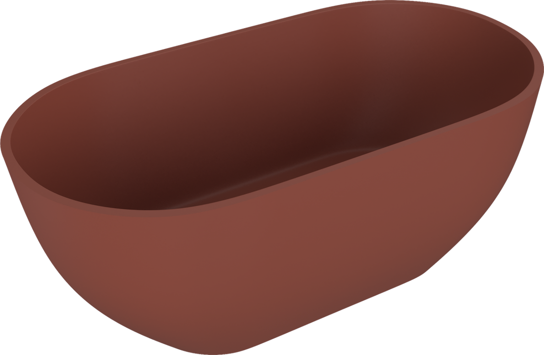 Polysan Reduta vrijstaand bad terracotta mineraalmarmer 150x75cm
