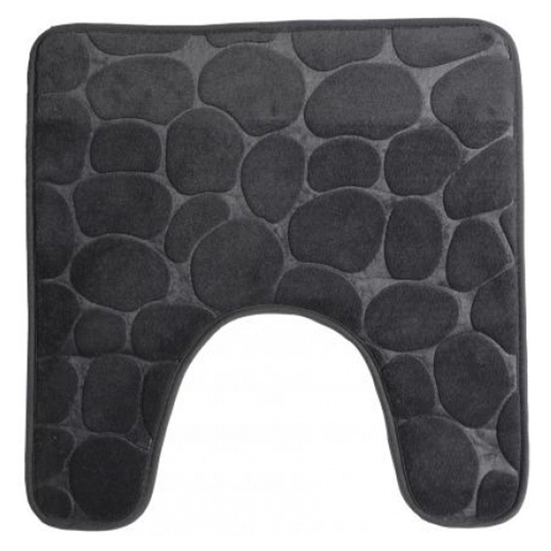 Urban Living Badkamerkleedje/wc badmat tapijt - memory foam - antraciet - 49 x 49 cm -