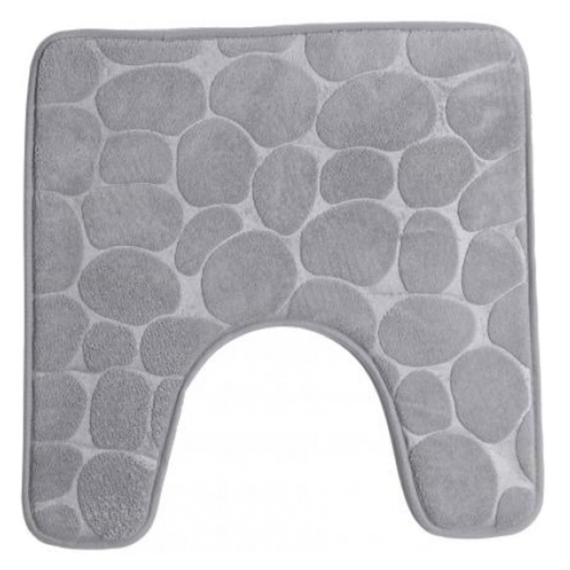 Urban Living Badkamerkleedje/wc badmat tapijt - memory foam - steengrijs - 49 x 49 cm -