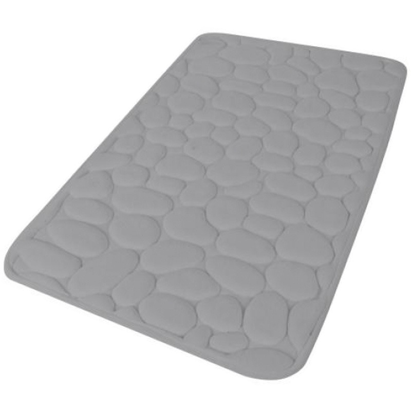 Urban Living Badkamerkleedje/badmat tapijt - memory foam - steengrijs - 50 x 80 cm -